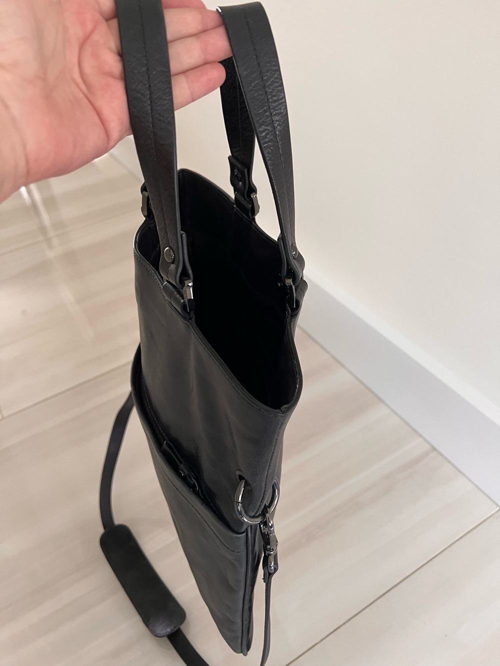 Tous Black Leather Tote Bag